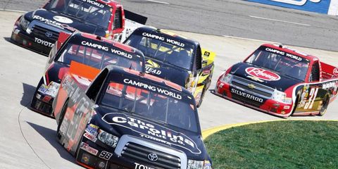 Johhny Sauter held out to win the trucks race at Martinsville on Saturday
