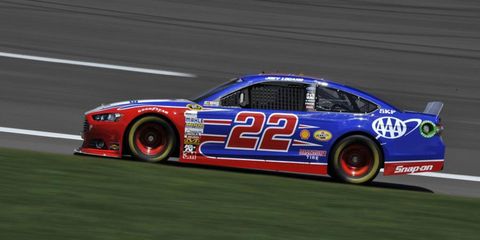 Joey Logano, shown in Kansas, and teammate Brad Keselowski were penalized last week for using unapproved parts.