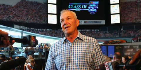 Dale Jarrett meets the media after being elected to the NASCAR Hall of Fame on Wednesday.