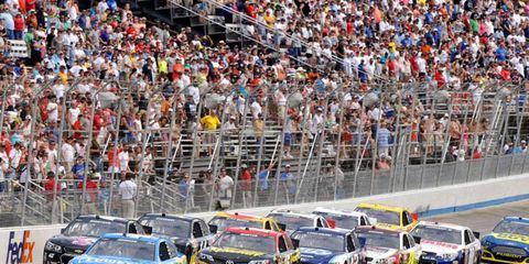 NASCAR officials ruled the Jimmie Johnson (48) jumped the restart with 19 laps to go at Dover and gave him a drive-through penalty. That penalty cost him a potential NASCAR Sprint Cup Series win.