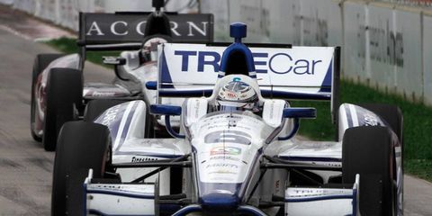 Sebastian Saavedra was fined $30,000 for the televised double-fingered gesture he gave Marco Andretti following their contact in last weekend's Dual in Detroit.