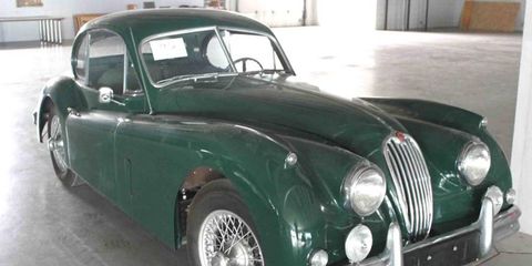 This 1956 Jaguar XK-140 is among the vehicles being sold by Alberta rancher J.C. "Jack" Anderson.