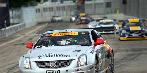 Johnny O'Connell won Round Six of the Pirelli World Challenge on Saturday on Belle Isle in Detroit.