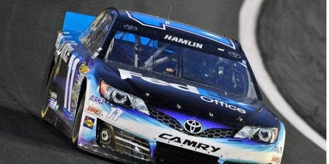 Denny Hamlin is 24th in the NASCAR Sprint Cup Series points race.