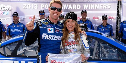 Carl Edwards won the pole for Sunday's Quicken Loans 400 at Michigan International Speedway with a speed of 202.452 mph.