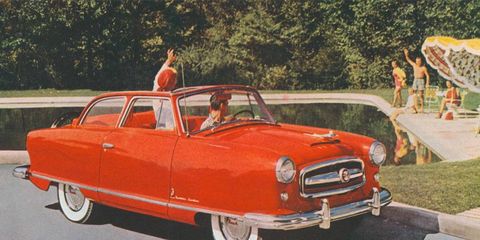 "Yes, our Rambler's 30 mpg fuel economy means that our new in-ground gasoline tank should enable us to travel over 500,000 miles!"