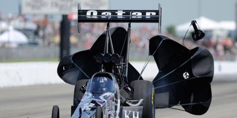 Shawn Langdon has a one-point lead over Tony Schumacher in the NHRA Top Fuel division heading into this weekend's event in Denver.