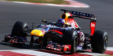 Daniel Ricciardo put the Red Bull Racing RB9 though its paces during the Young Driver Test at Silverstone on Thursday.