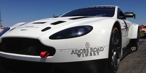 The new Aston Martin Vantage GT3 during a recent test day at Sonoma Raceway. The car will make its U.S. racing debut Aug. 10 at Road America.