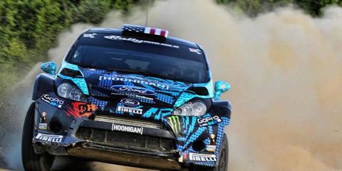 Ken Block and Alex Gelsomino  won the New England Forest Rally in Maine on Saturday.