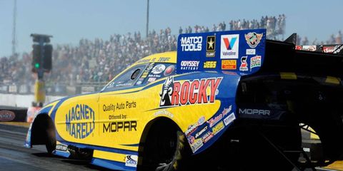 Matt Hagan earned the top seed in the Funny Car division at Sonoma Raceway on Saturday.