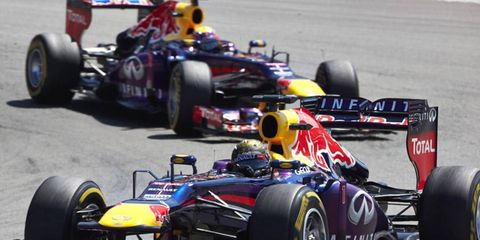 Sebastian Vettel and Mark Webber finished first and second at Formula One practice today in Hungary.