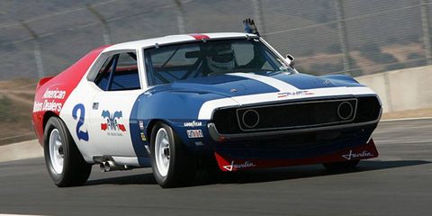 The AMC Javelin ceased production in 1974 (a NASCAR replica seen here in 2005)