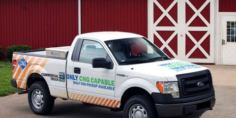 The Ford F-150 is one of eight Ford vehicles which can run on CNG or LPG gaseous fuels.