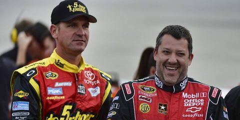 Clint Bowyer, shown with Tony Stewart in a picture from last year, had some interesting things to say about his fellow Sprint Cup driver.
