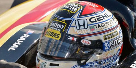 Graham Rahal will be wearing the custom helmet at the Auto Club Speedway in Fontana, Calif., on Oct. 19.