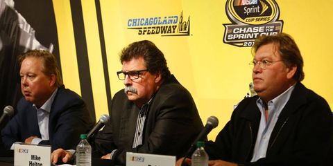 Brian France, Mike Helton and Robin Pemberton talked to the media on Saturday  to talk about new rules being implemented to curb actions that could manipulate the way races end.