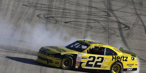 Joey Logano won the Nationwide race at Dover on Saturday in dominating fashion.