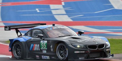 Joey Hand drove the No. 55 BMW Z4 to the GT pole at Circuit of the Americas on Friday. The race is Saturday.