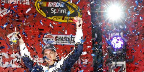 Brad Keselowski won Saturday night's Sprint Cup race in Charlotte, ending a tough string of luck.