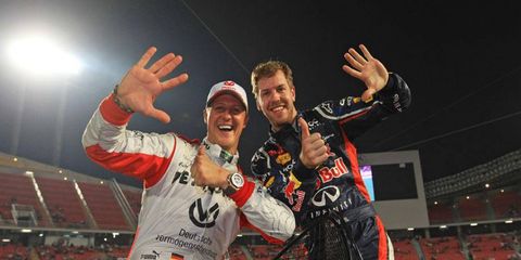 Michael Schumacher's seven Formula One titles are becoming within reach of Vettel.