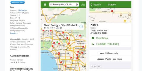 The app is free and displays almost all types of publicly accessible alternative fuel stations and electric charging stations.