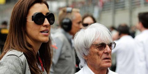 Bernie Ecclestone, right, is on trial in London on bribery charges.