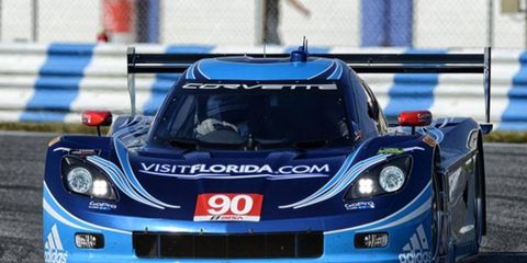 Richard Westbrook crashed the No. 90 Corvette during a test session Tuesday at Daytona.