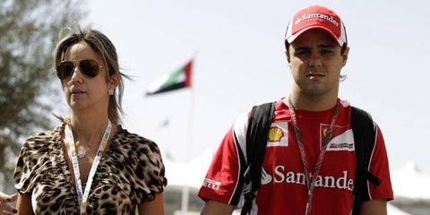 Felipe Massa and his wife, Anna Raffaela Bassi, at the Abu Dhabi Grand Prix in 2011.