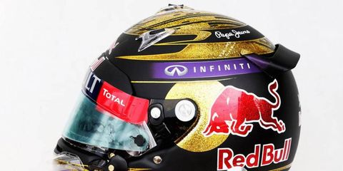 This helmet was worn by Sebastian Vettel during the Formula One German Grand Prix race weekend.
