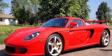 The Carrera GT owned by Roger Rodas that was reportedly the car that crashed into a tree, killing Rodas and actor Paul Walker. This is a picture of the car from Graham Rahal's Facebook page. Rahal had owned the car previously.