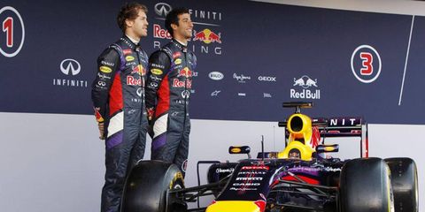 Sebastian Vettel (left) and Daniel Ricciardo will both get a chance to sit behind the wheel of the new RB10 from Red Bull.