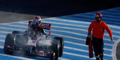 Jean-Eric Vergne, in his Toro Rosso STR9, is not the only driver having trouble turning laps at Jerez this week.