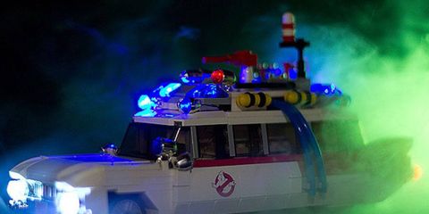 You can't ride in it, but this Lego replica of the Ghostbusters' Ectomobile should fit nicely on your desk.