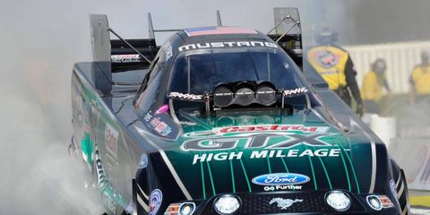 John Force posted a 3.966-second run at Pomona, Calif., on Friday.
