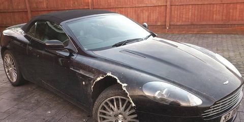 An artist's representation of the DB9 Volante that was chewed by its owner's dog.