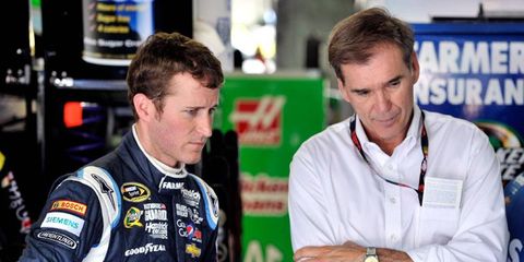Ray Evernham, right, is leaving the broadcast booth and heading back to the team side of NASCAR with Hendrick Racing.