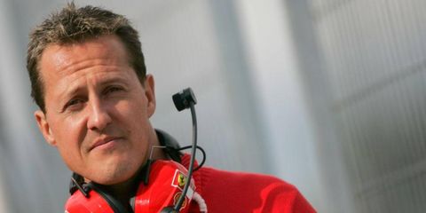 Michael Schumacher from his Ferrari days in 2009. He remains in a medically induced coma in France following his Dec. 29 skiing accident.