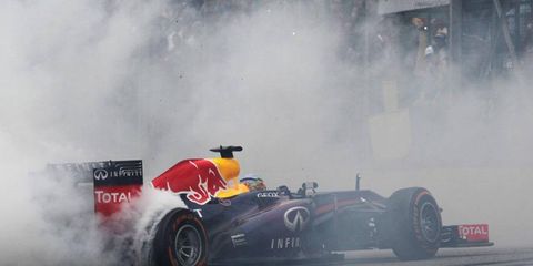 Sebastian Vettel turned some heads when he performed a NASCAR-like celebratory donut after the 2013 race in Brazil.