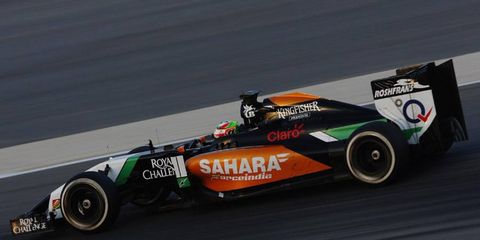 Sergio Perez has the quickest car during the first day of F1 testing in Bahrain.