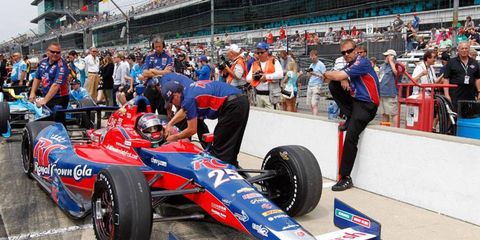 Marco Andretti lines up to qualify for the 2013 Indianapolis 500.