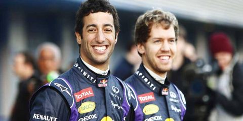 Sebastian Vettel (right) and Daniel Ricciardo will attempt to continue the recent success of Red Bull Racing.