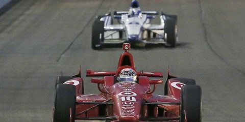Alex Tagliani, shown competing last year in Fontana, will driver for Sarah Fisher Hartman Racing in the Indy 500.
