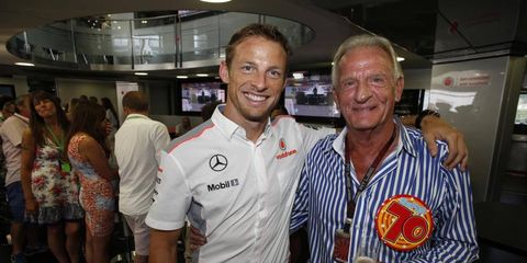 Jenson Button celebrates his father's 70th birthday.