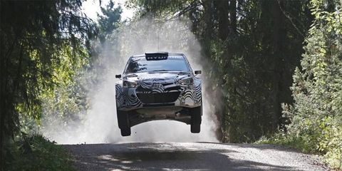 Hyundai's i20 rally car goes off jumps when it's drunk.
