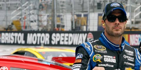 Jimmie Johnson will look to get his first NASCAR Sprint Cup Series victory on Sunday at Bristol Motor Speedway.