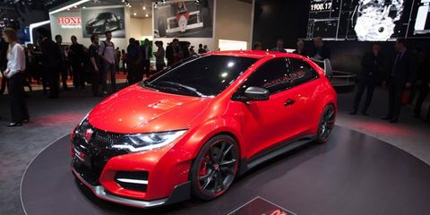 The Honda Civic Type-R Turbo debuted at the Geneva auto show.