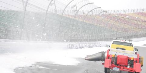 Michigan International Speedway turned loose it's jey dryer to help clear the track for next week's NASCAR test.