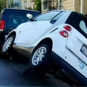 Smart cars are being flipped in the San Francisco Bay Area.