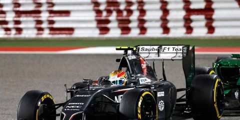 Esteban Gutierr&eacute;z survived a nasty rollover crash during Sunday's Formula One Bahrain Grand Prix.
